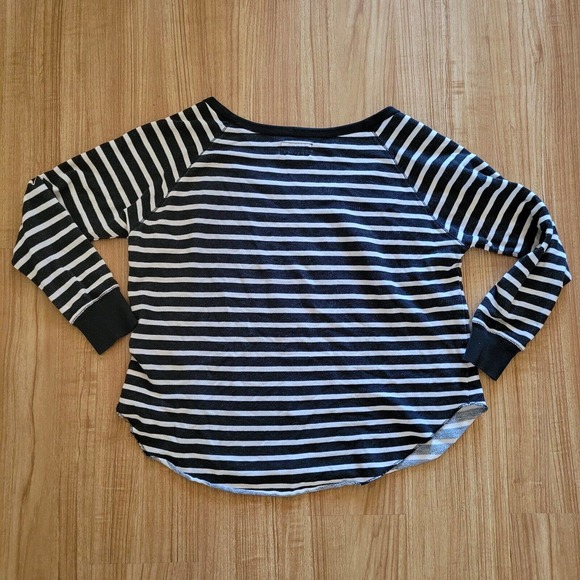 Denim & Supply Ralph Lauren Top Shirt Women Small Black White Striped Knit Basic - Picture 9 of 10